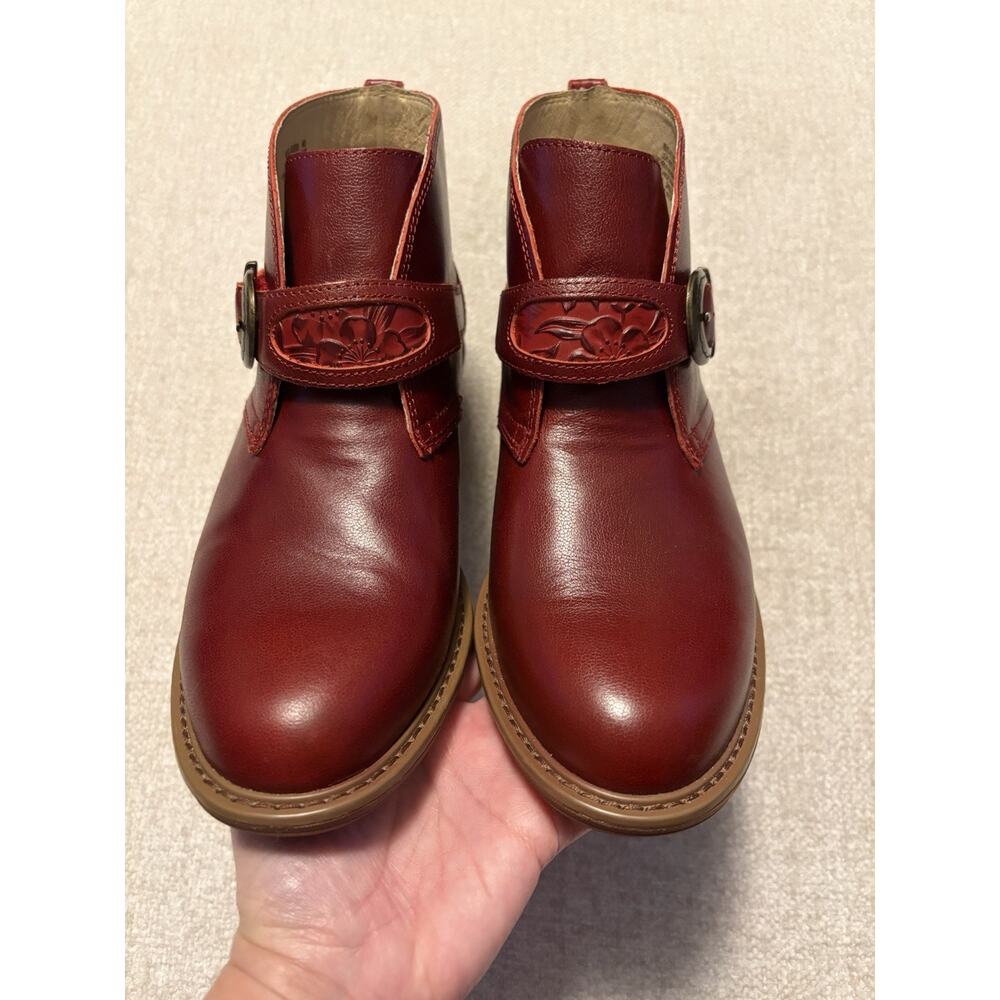 Alegria Women's Leather Ankle Boots Mikki Size 9.5-10 EU40 Red Embossed Heel - Picture 4 of 10